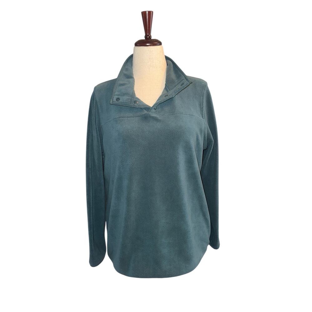 32 degrees womens slate 1/4 snap HEAT fleece sz L